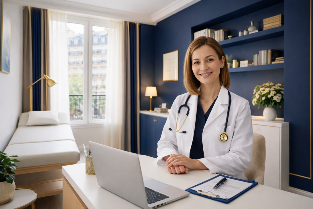 Médecin généraliste femme en consultation dans un centre médical à Paris 1 et Paris 15 – Centre du Champ de Mars