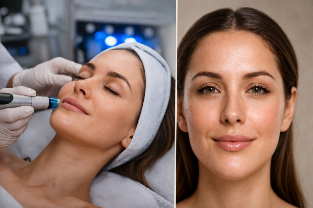 hydrafacial avant apres resultat peau eclat pores grain de peau amelioration visage