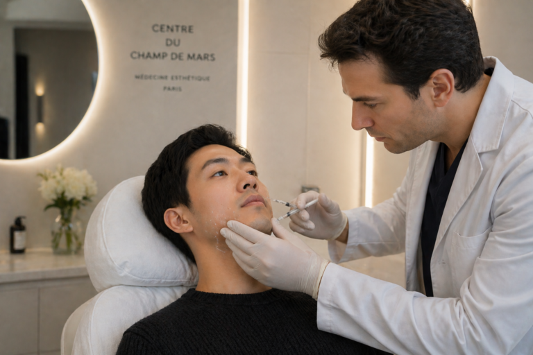 botox masseters injection consultation patient asiatique paris