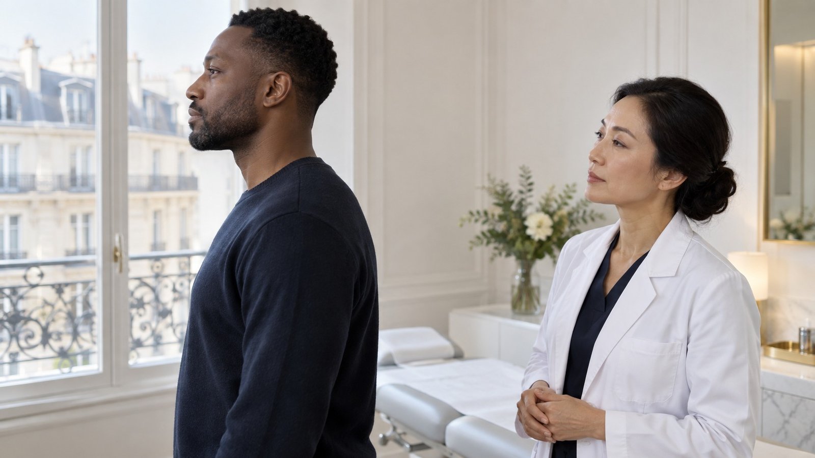 Évaluation médicale du profil nasal avant une rhinoplastie médicale à Paris