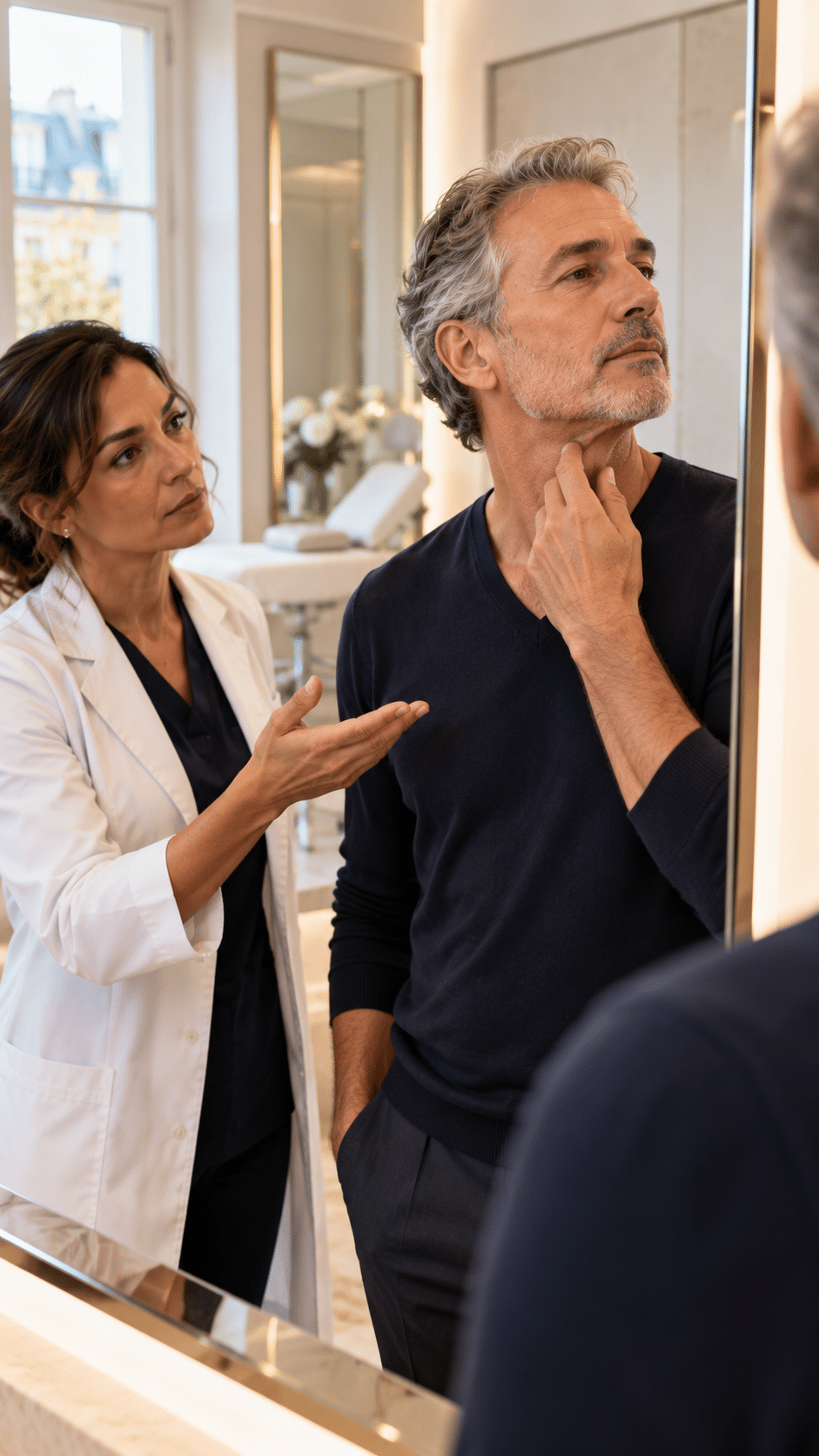 HIFU visage lors d’une évaluation du relâchement cutané à Paris